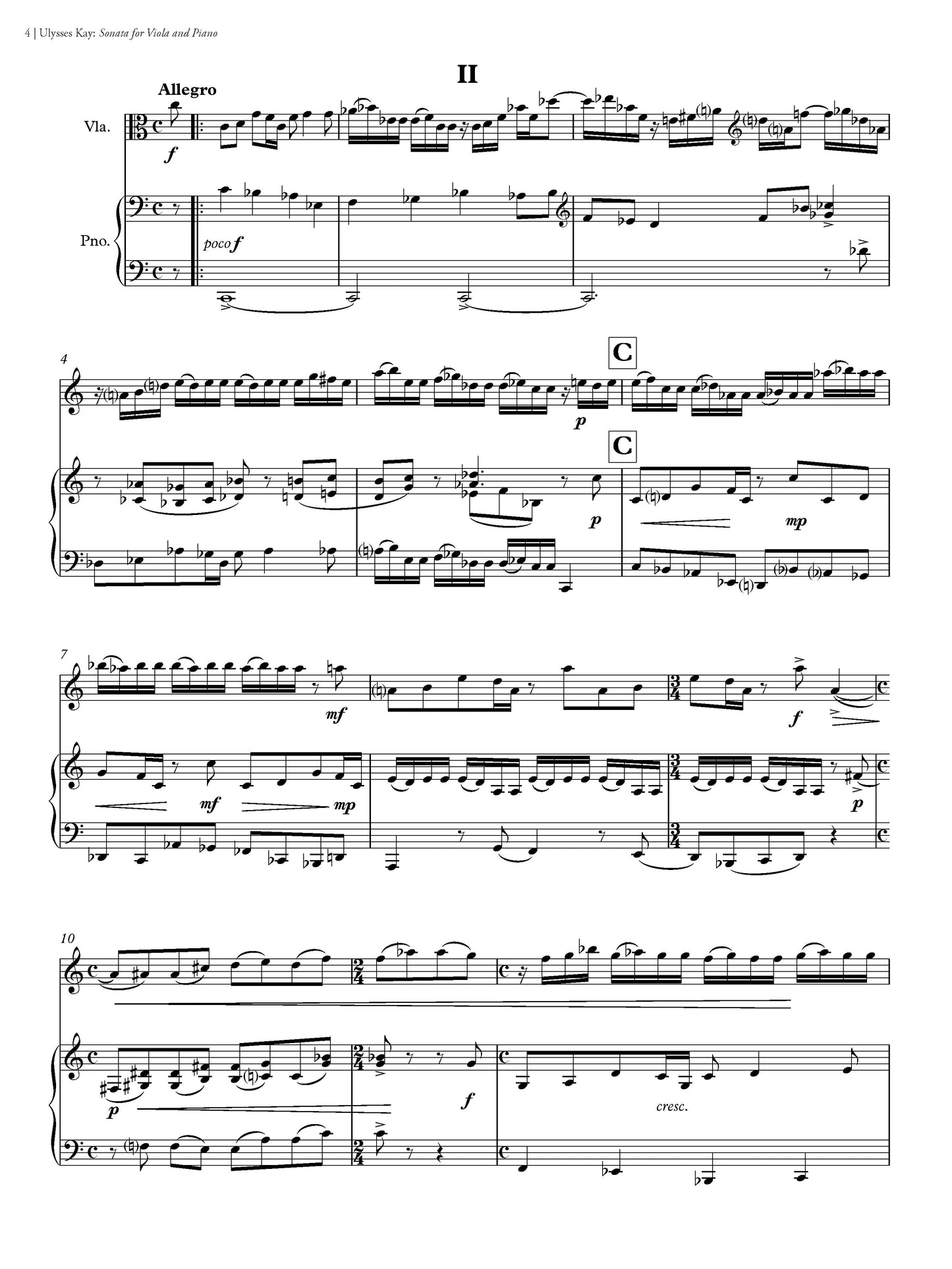 SONATA for Viola and Piano