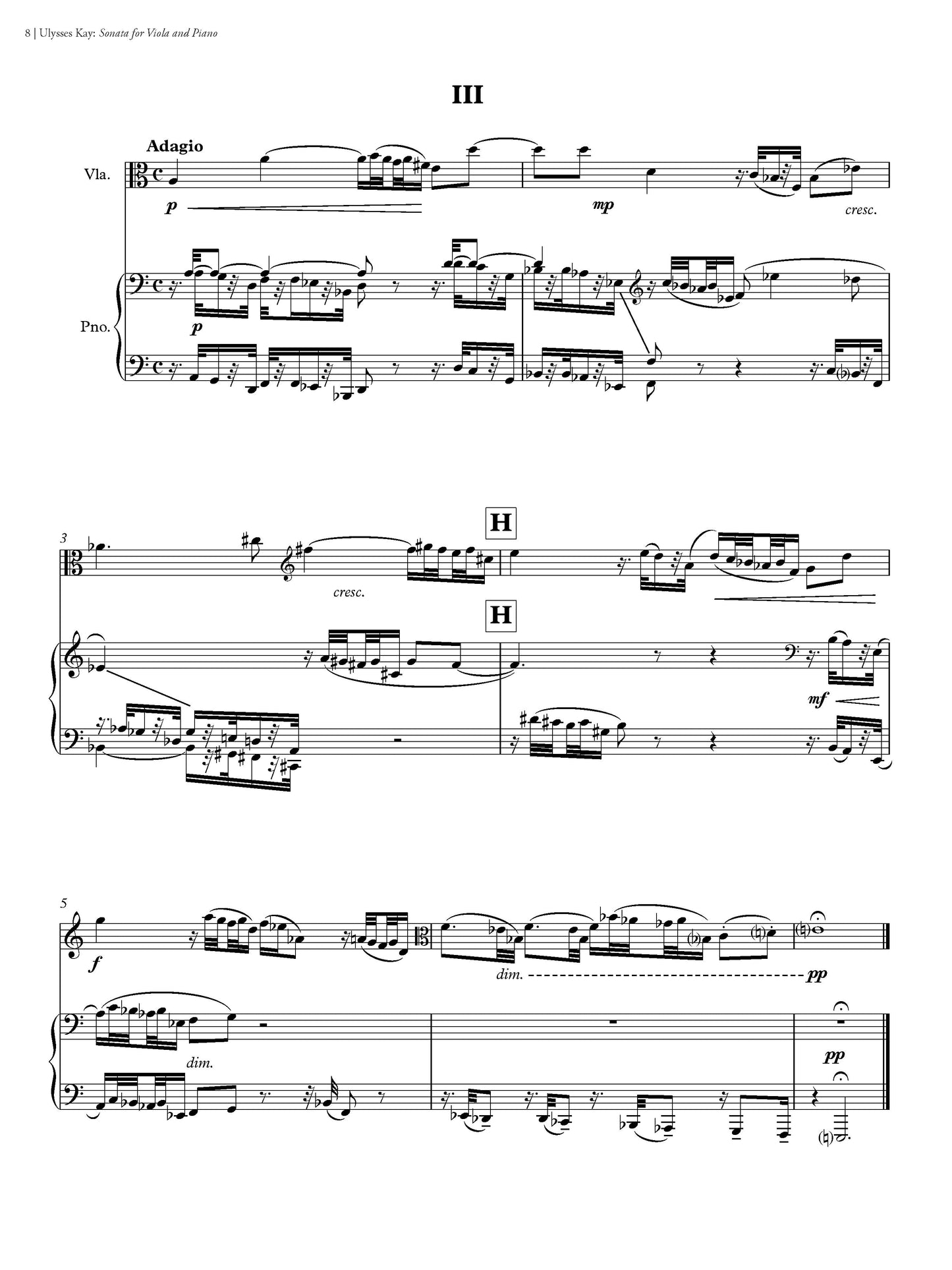 SONATA for Viola and Piano