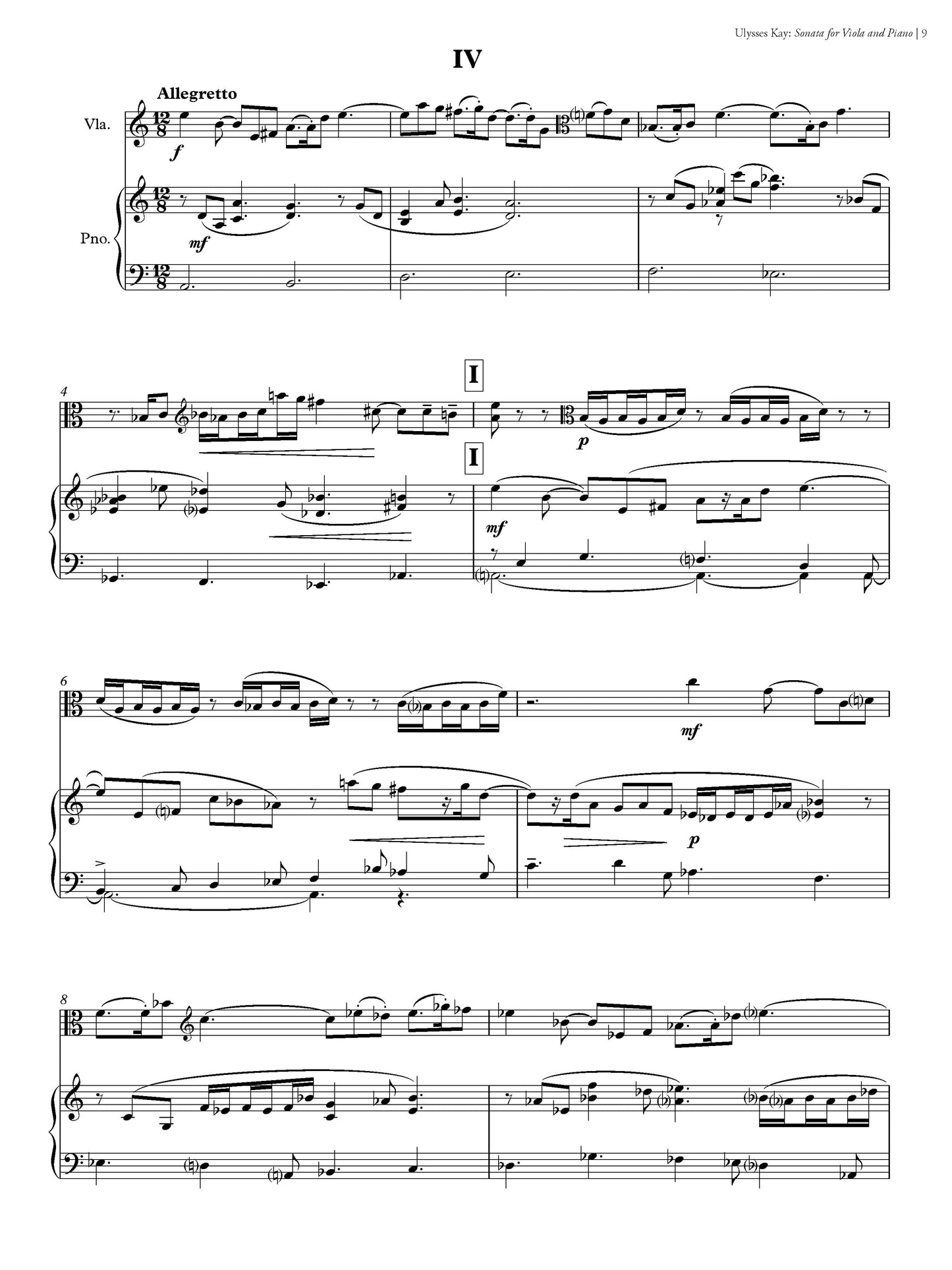 SONATA for Viola and Piano