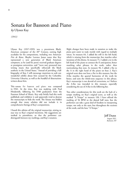 Sonata for Bassoon and Piano