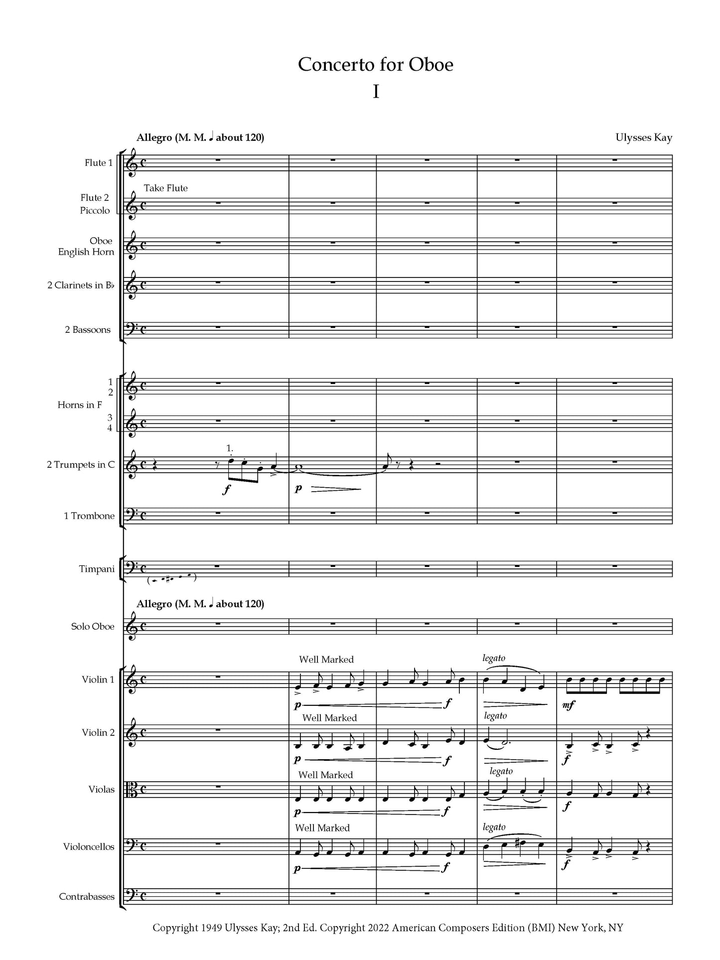 Concerto for Oboe and Orchestra full score