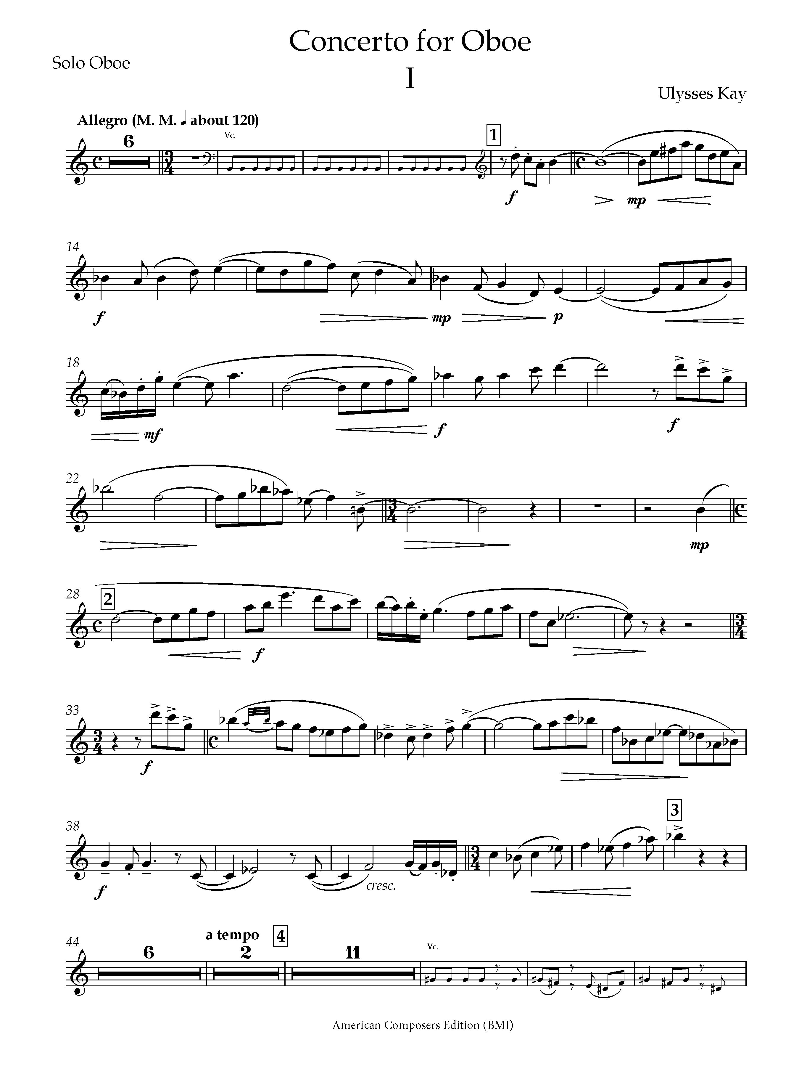 Concerto for Oboe and Orchestra full score – American Composers