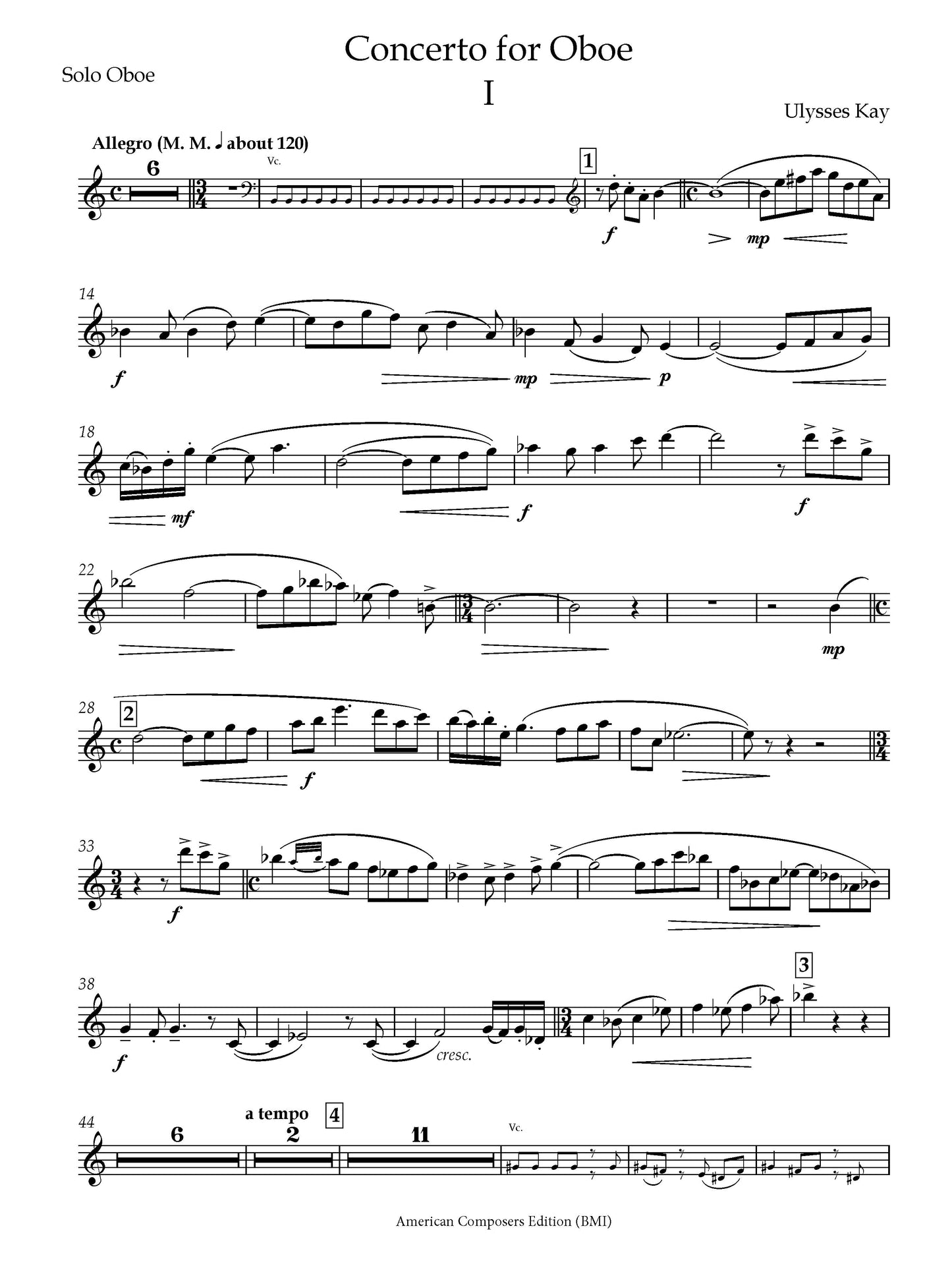 Concerto for Oboe and Orchestra full score