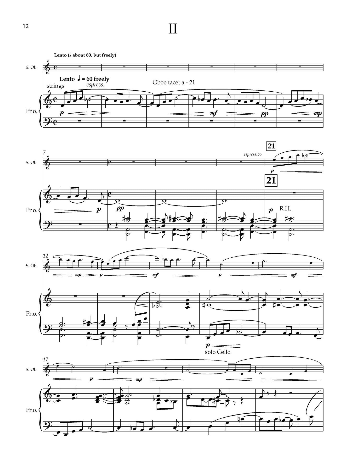 Concerto for Oboe and Orchestra - Reduced Score + Oboe Part