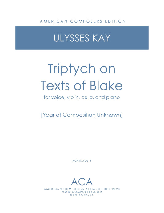 TRIPTYCH ON TEXTS OF BLAKE