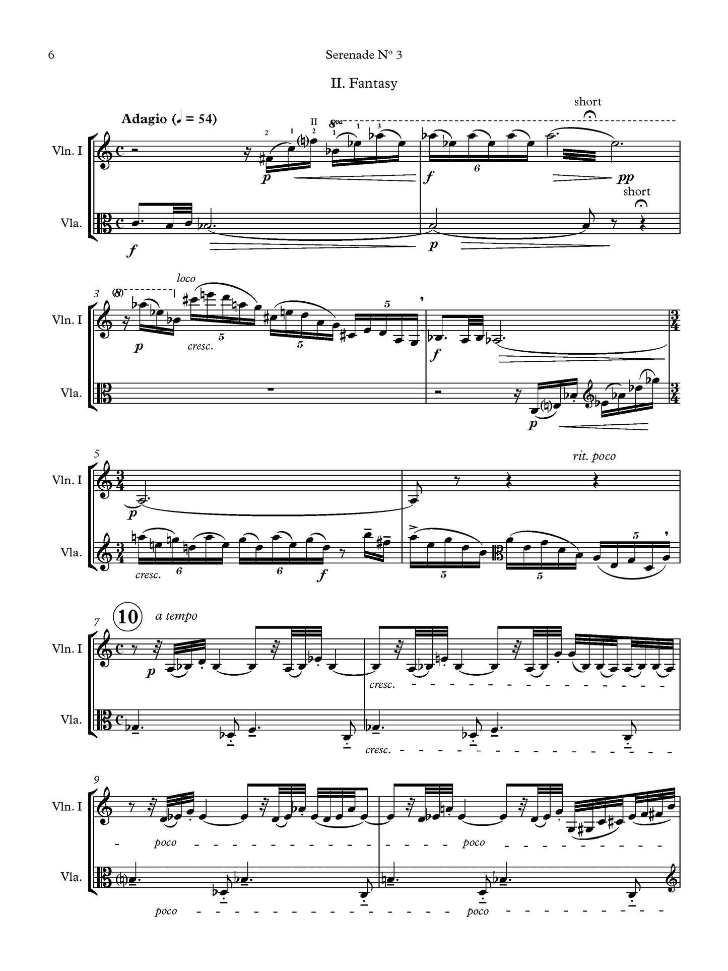 Serenade No. 3 for two violins, viola, and cello