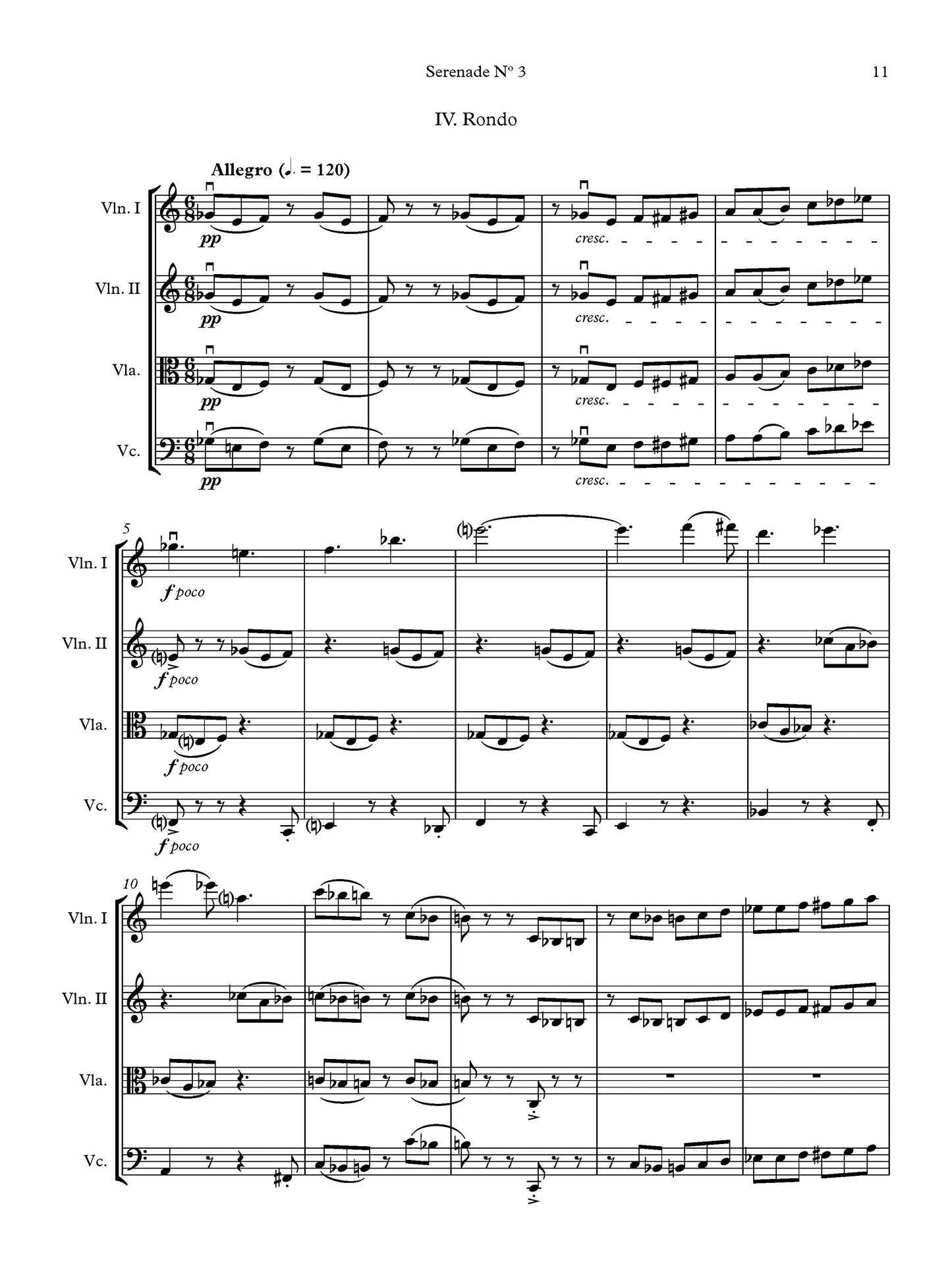 Serenade No. 3 for two violins, viola, and cello