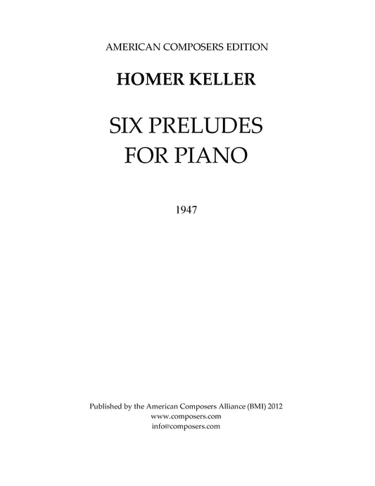 SIX PRELUDES FOR PIANO