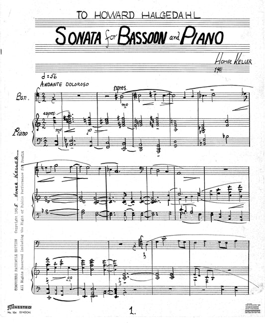 SONATA FOR BASSOON & PIANO