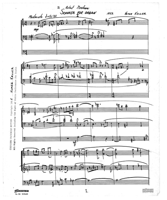 SONATA FOR ORGAN(1952)