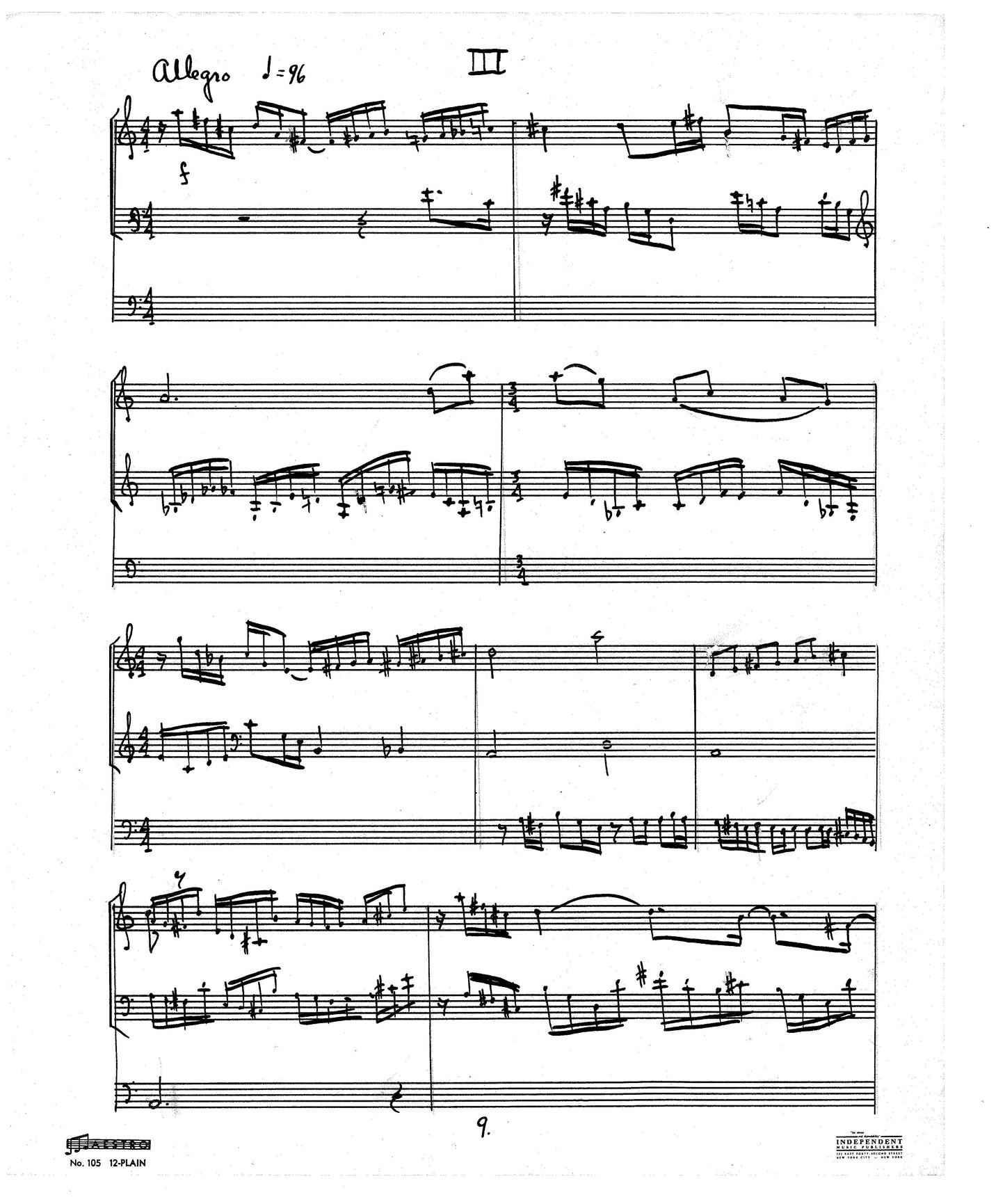 SONATA FOR ORGAN(1952)