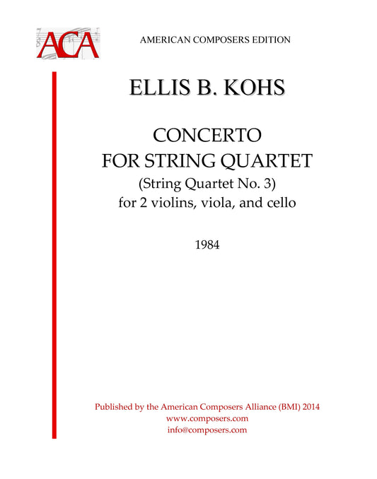 CONCERTO FOR STRING QUARTET (STR QRT NO.3)