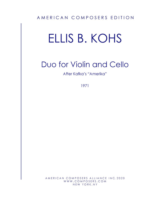 DUO for Violin and Cello (after Kafka's 'Amerika')