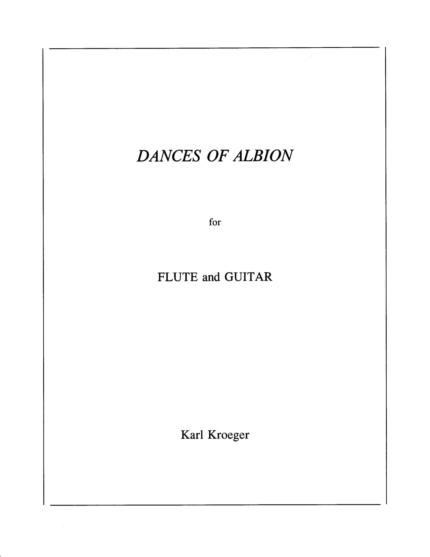 DANCES OF ALBION for Flute and Guitar