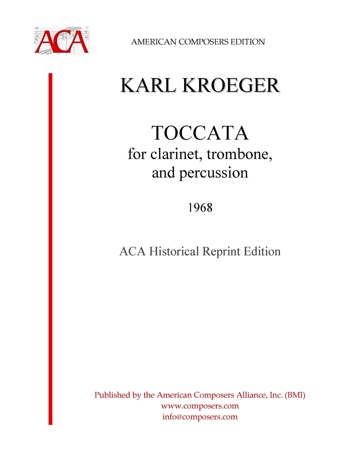 Toccata for Clarinet, Trombone, and Percussion