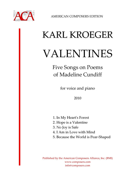 Valentines: Five Songs on Poems of Madeline Cundiff