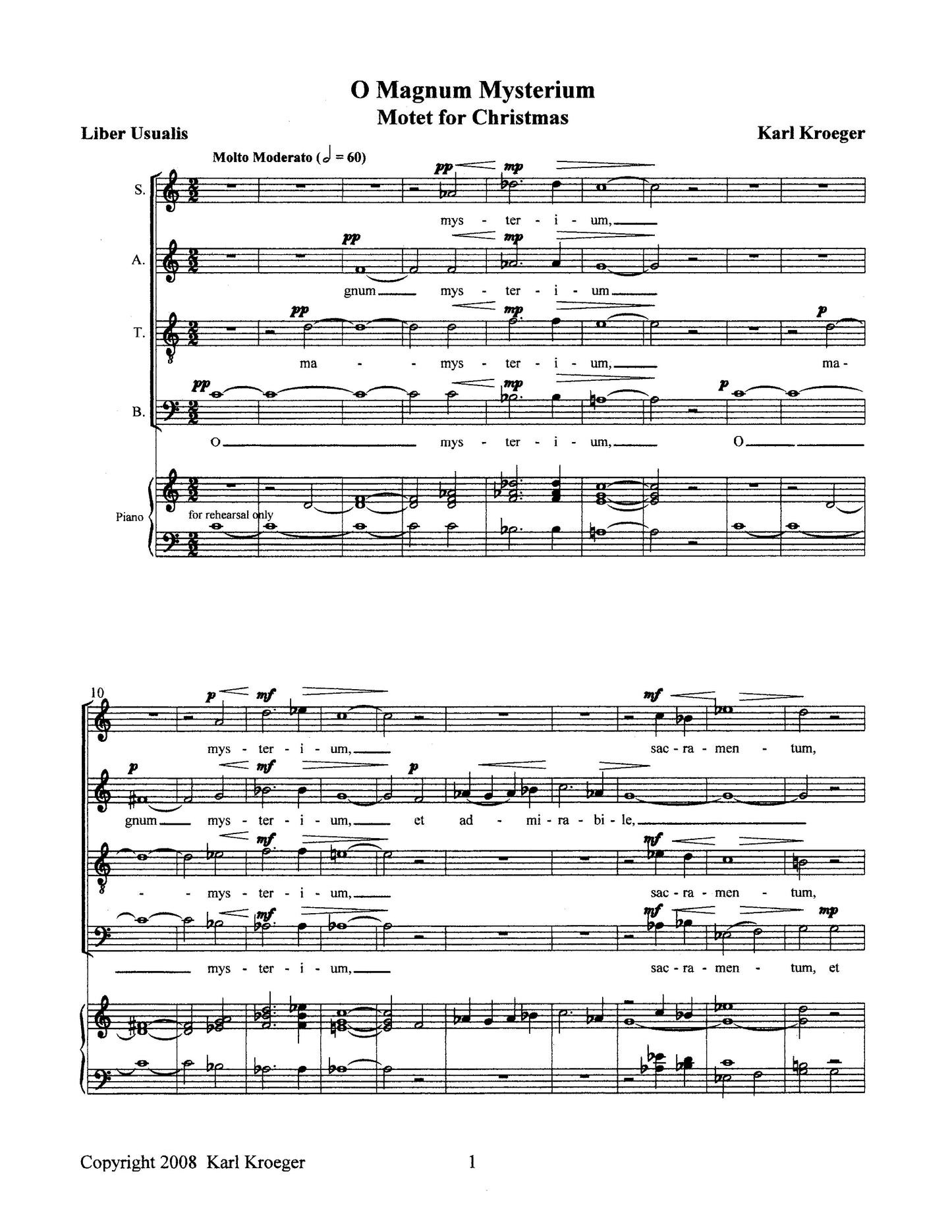 O Magnum Mysterium (SATB a cappella)