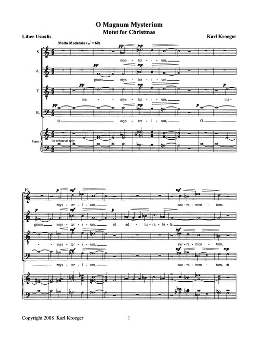 O Magnum Mysterium (SATB a cappella)