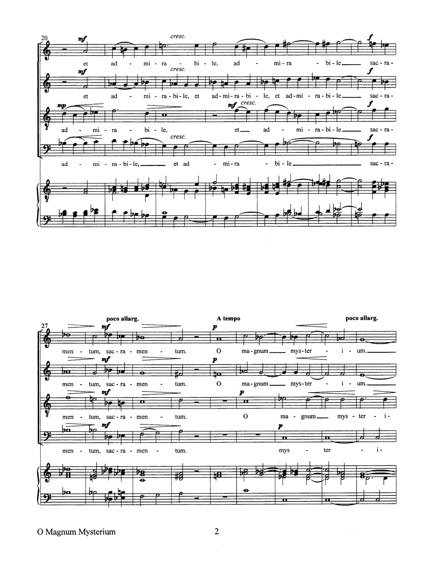 O Magnum Mysterium (SATB a cappella)