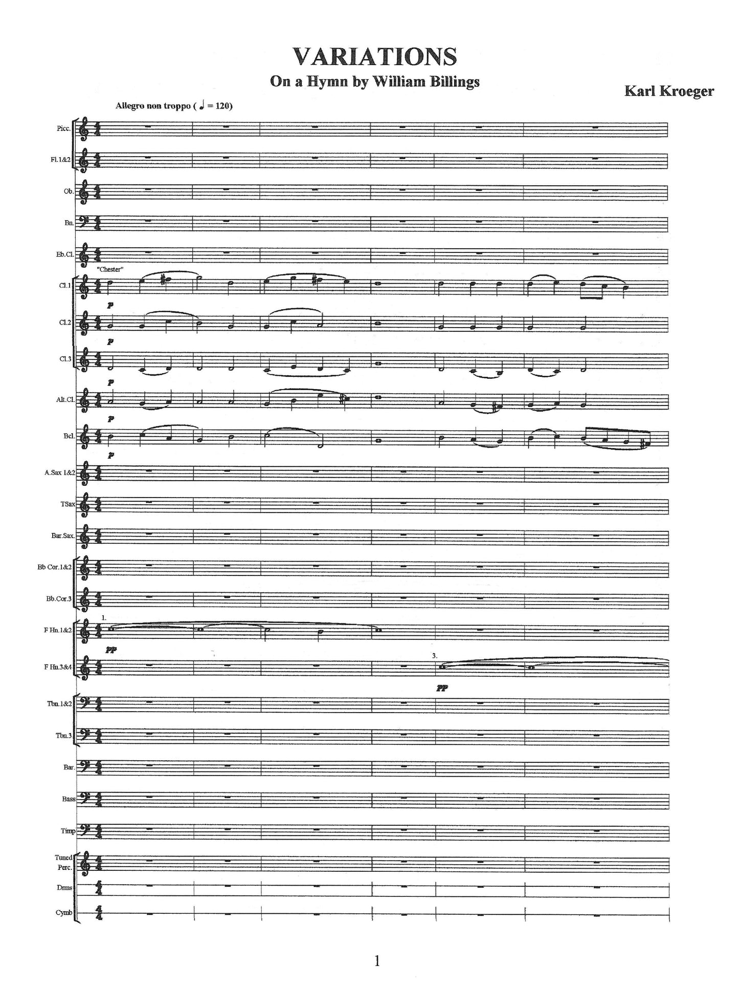 Variations on a Hymn by William Billings (concert band)