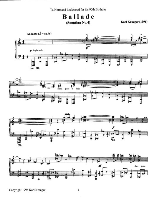 Ballade (Sonatina No.4) for Piano