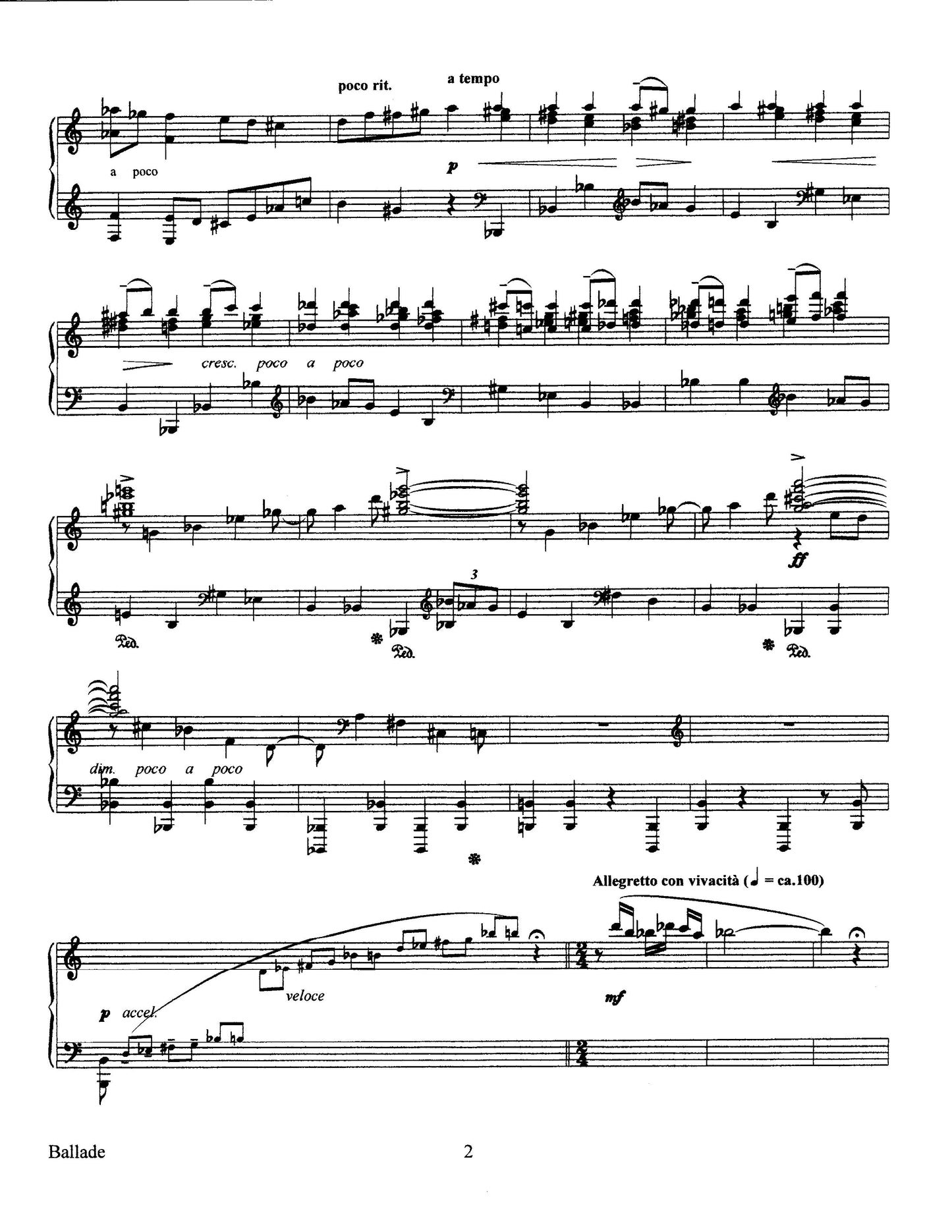 Ballade (Sonatina No.4) for Piano