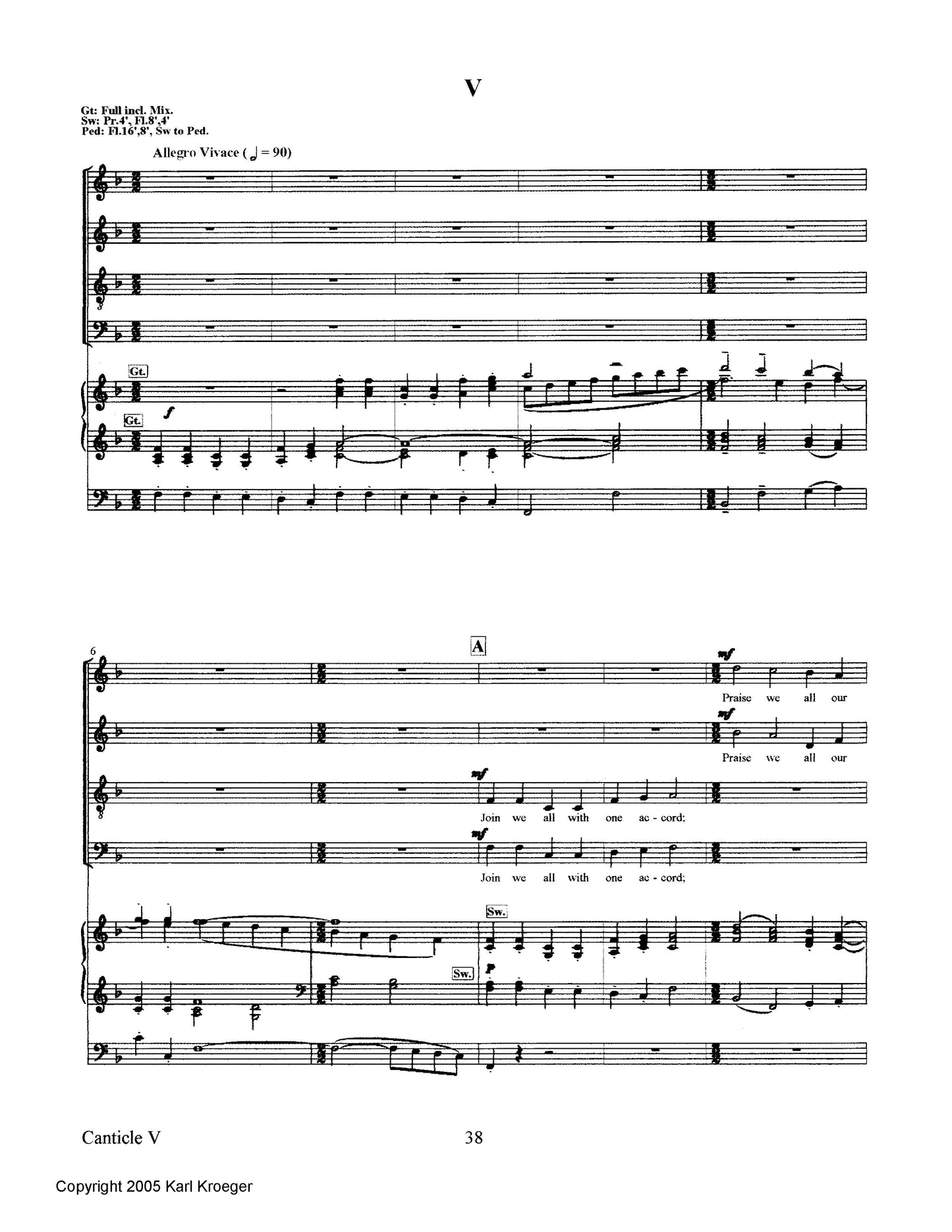 CANTICLE OF PRAISE - SATB/ORGAN