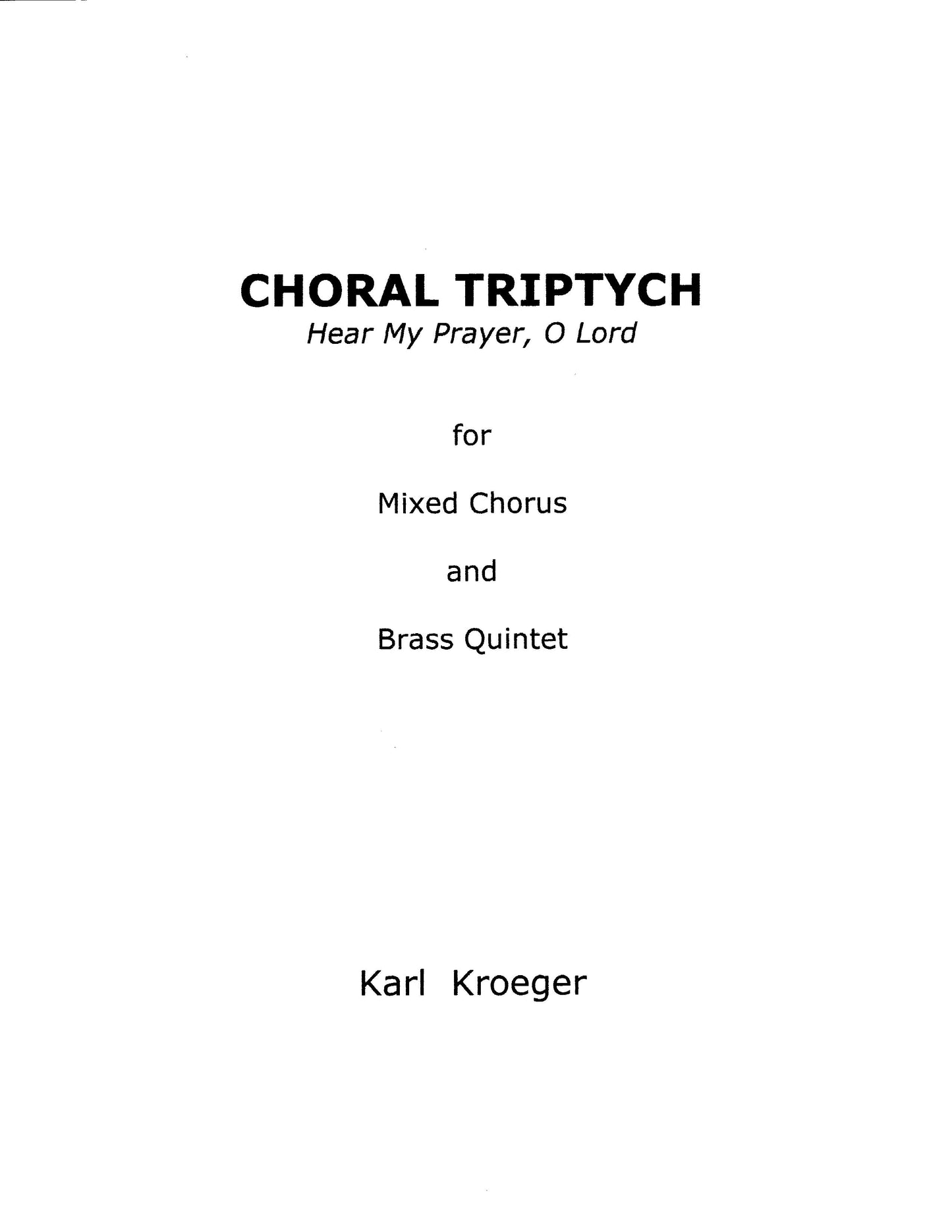 Choral Triptych (SATB & Brass Quintet)