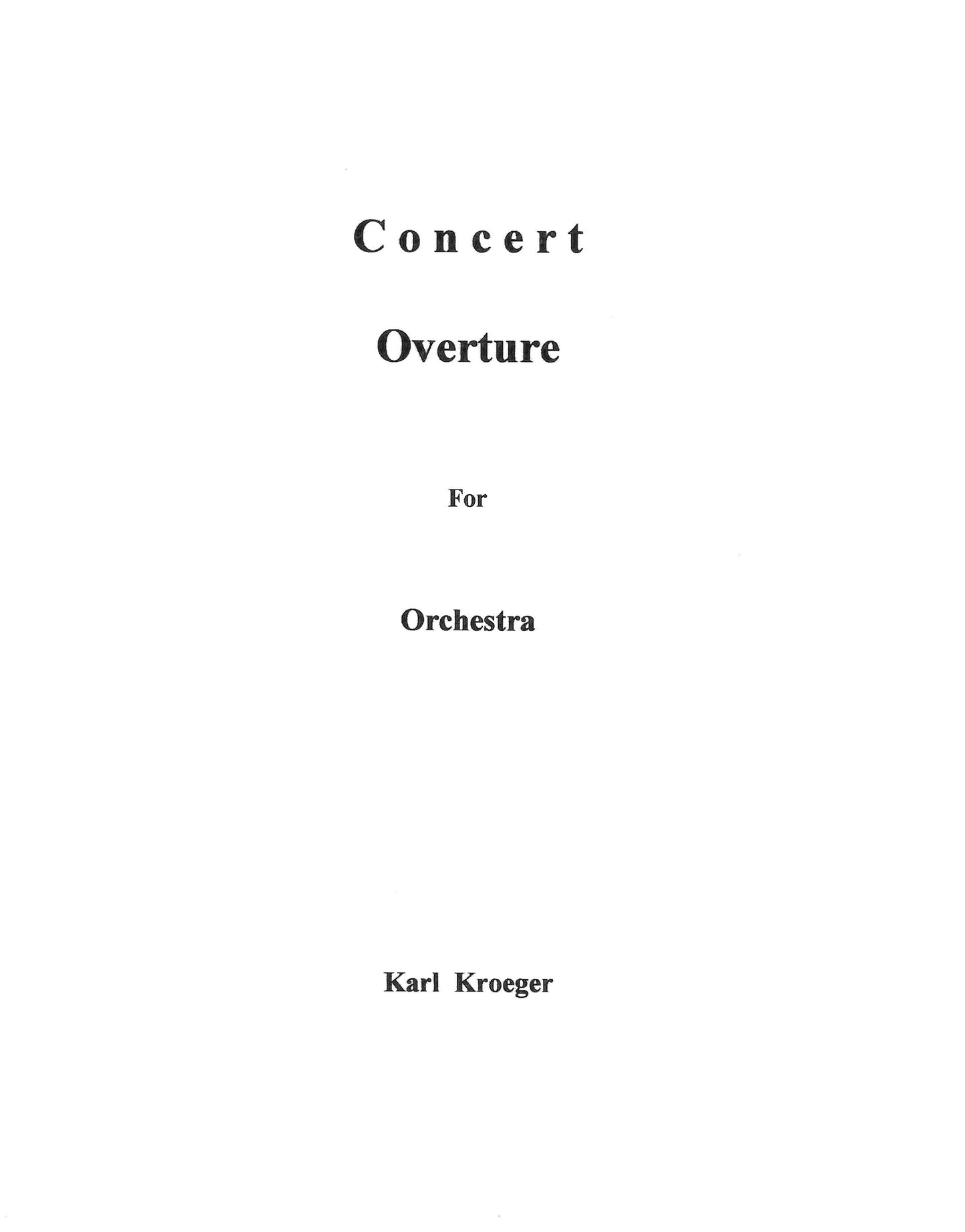 Concert Overture for Orchestra