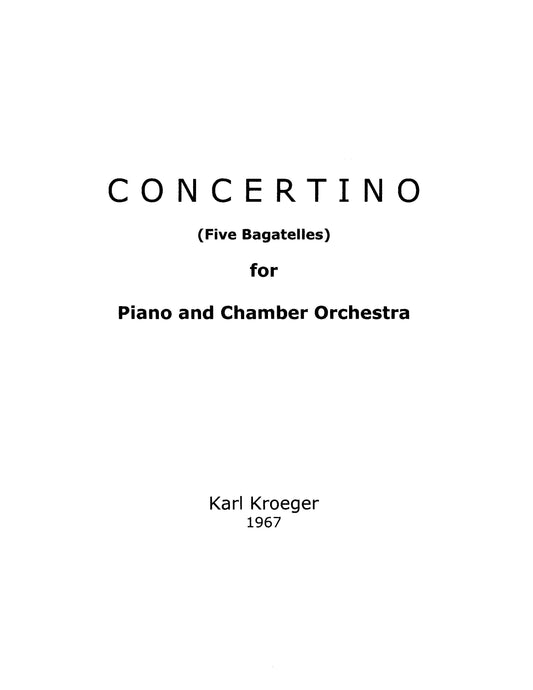 Concertino (Five Bagatelles) for Piano and Chamber Orchestra