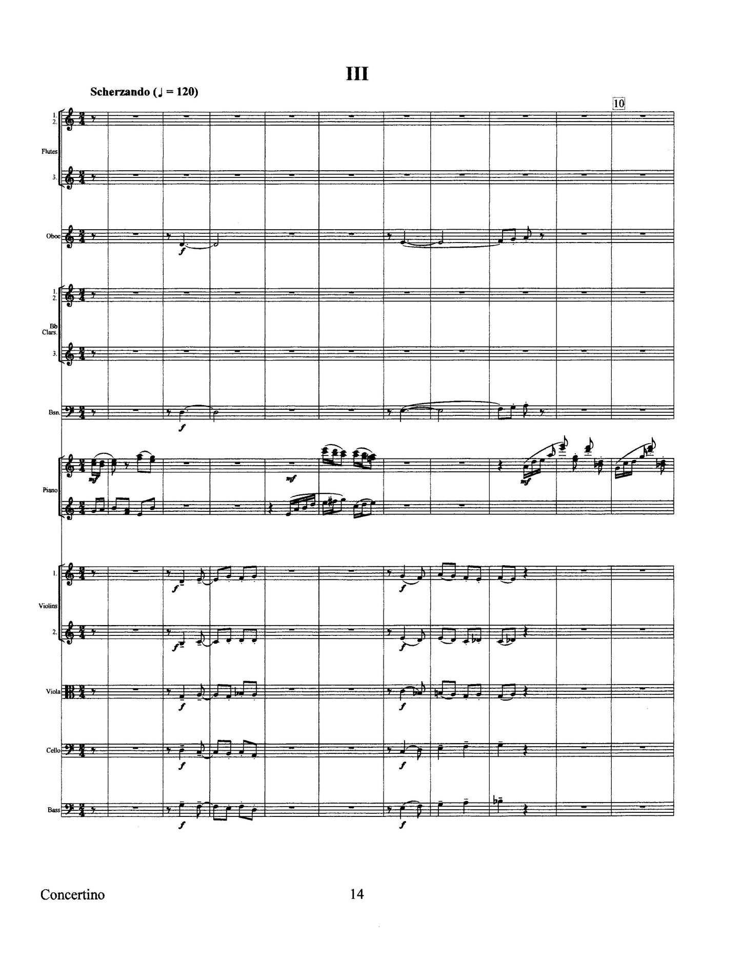 Concertino (Five Bagatelles) for Piano and Chamber Orchestra