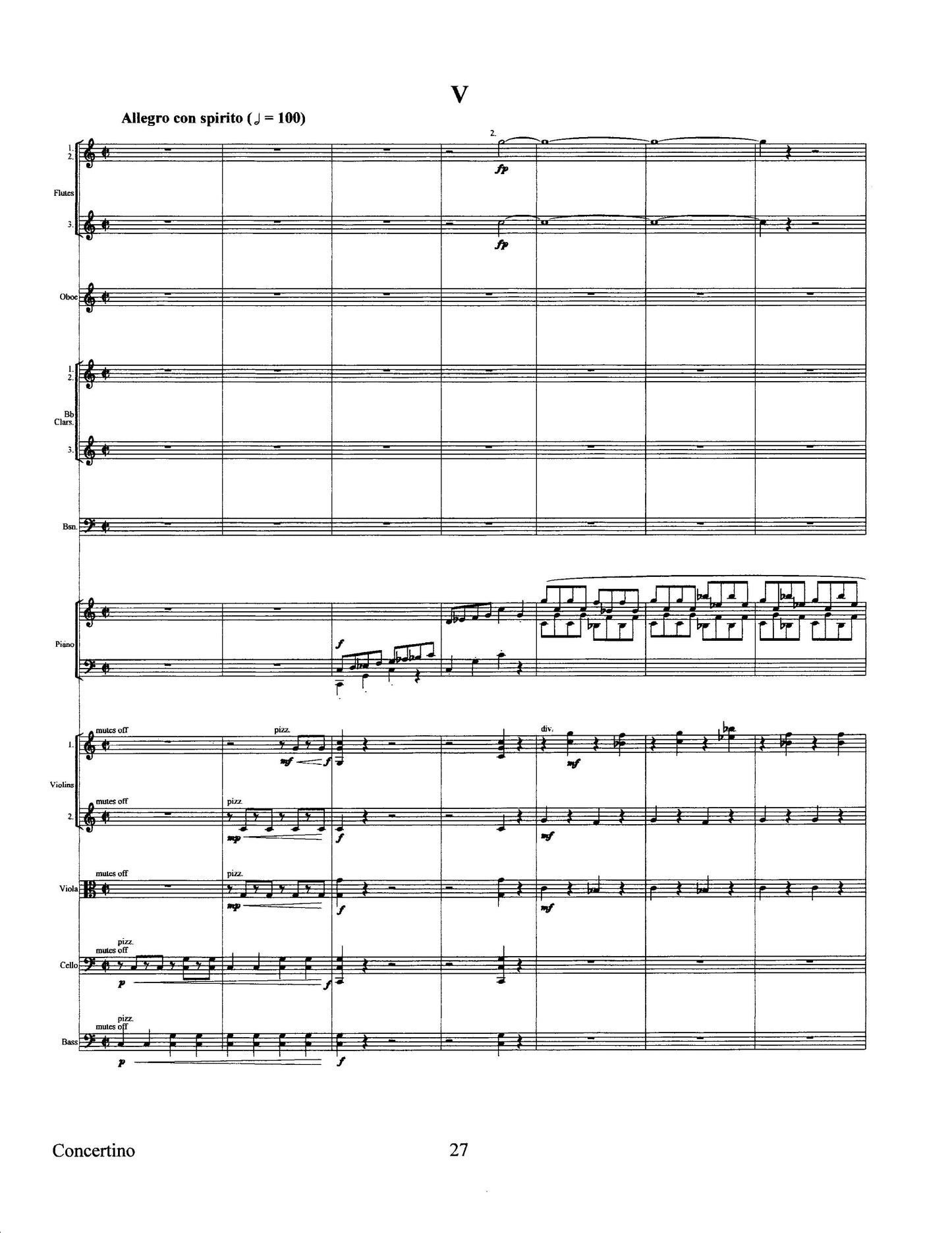 Concertino (Five Bagatelles) for Piano and Chamber Orchestra