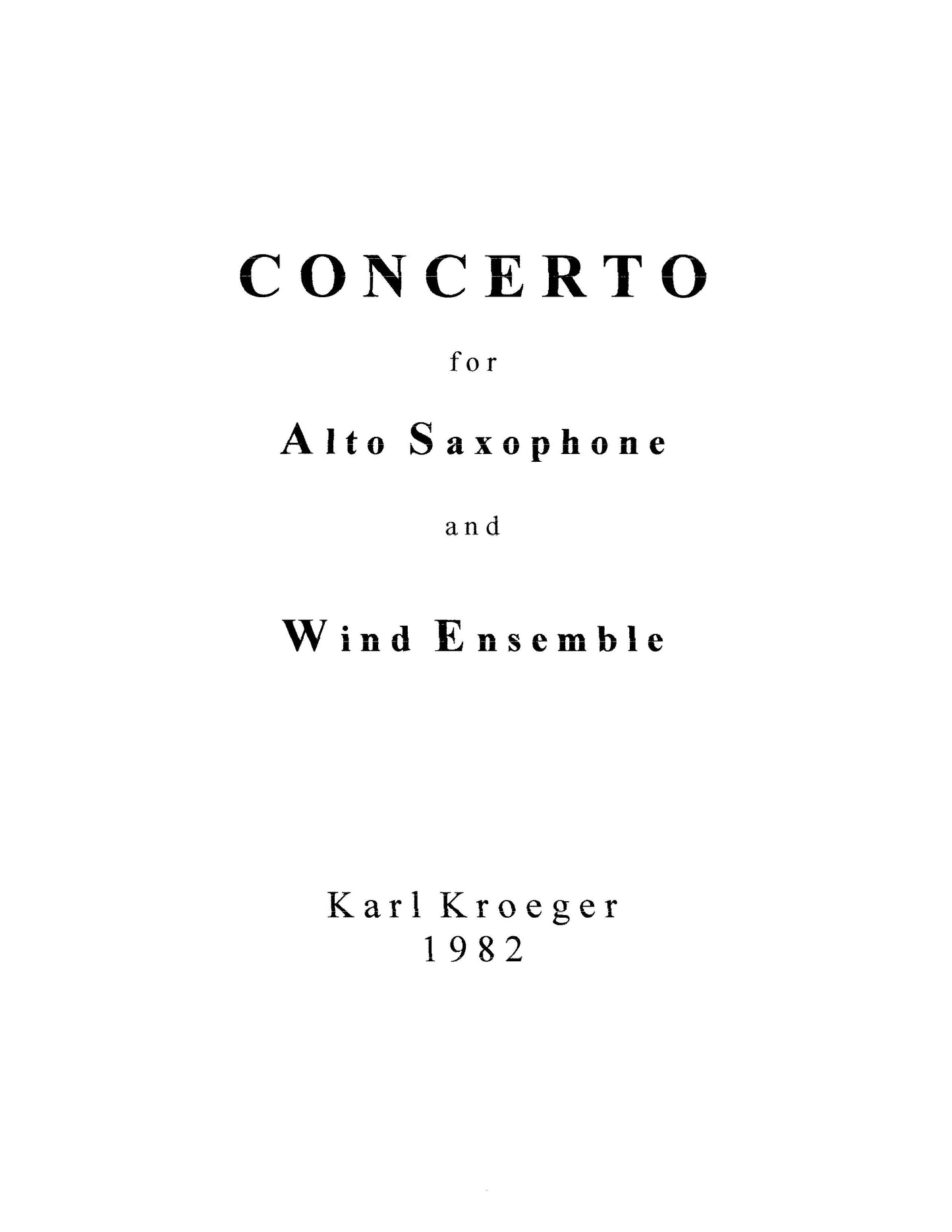 Concerto for Alto Saxophone and Wind Ensemble