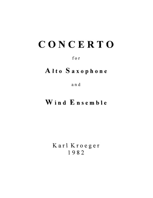 Concerto for Alto Saxophone and Wind Ensemble