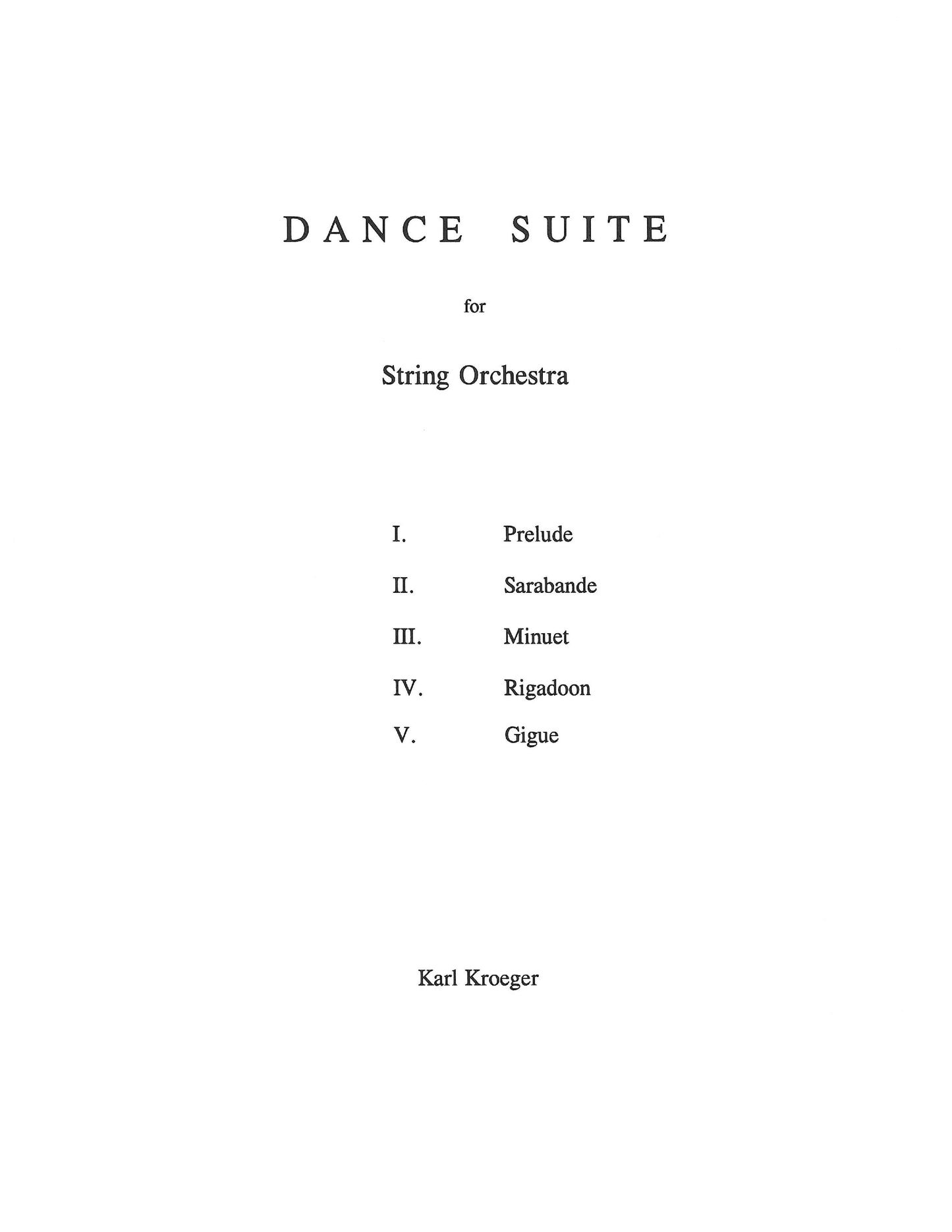 DANCE SUITE for string orchestra