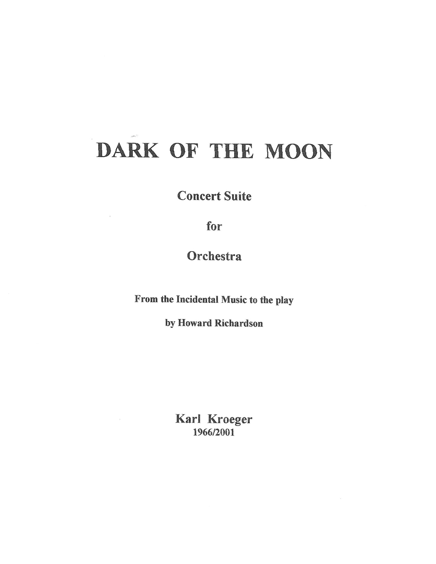 Dark of the Moon- Concert Suite for Orchestra