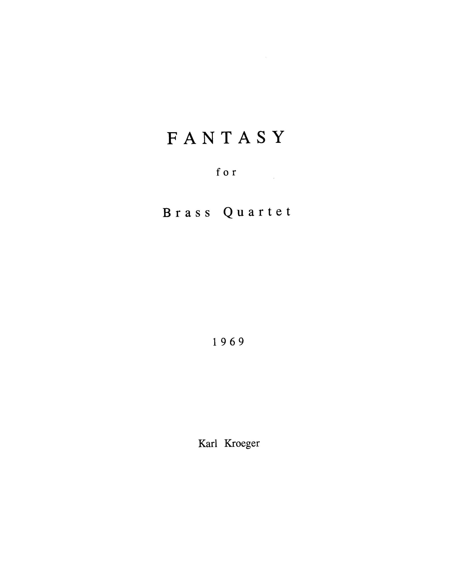 Fantasy for Brass Quartet