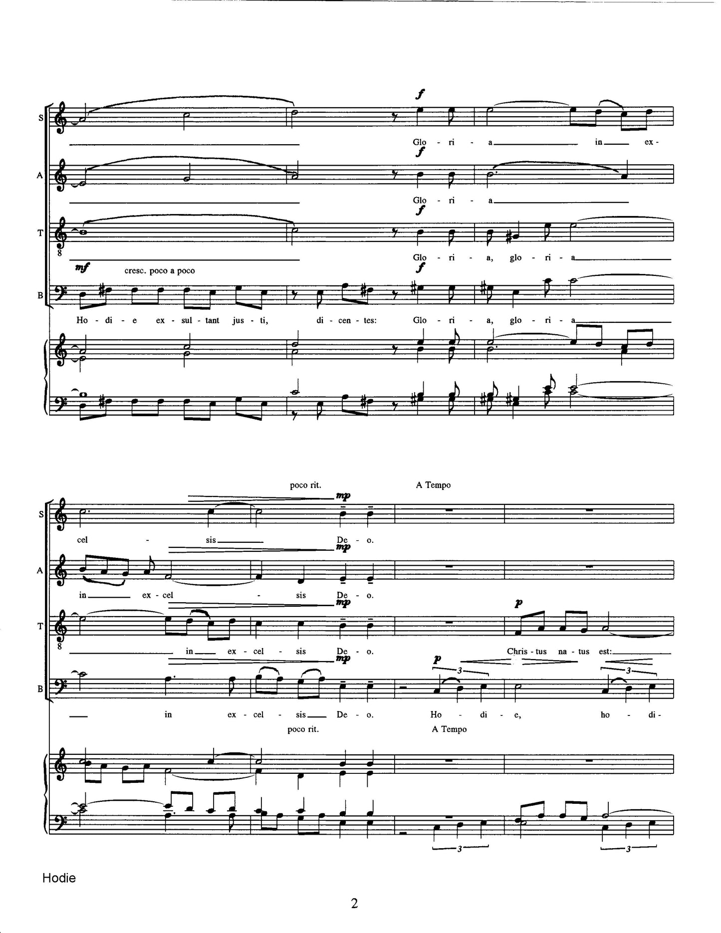 Hodie Christus Natus Est (SATB a cappella)