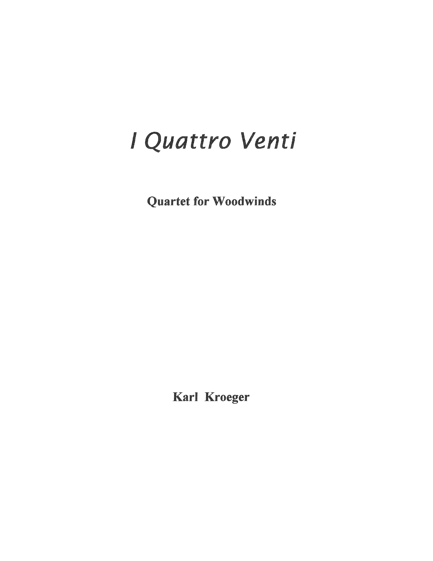 I Quattro Venti (Quartet for Woodwinds)