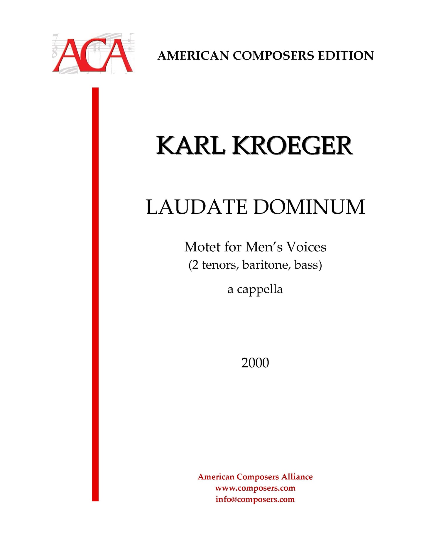 Laudate Dominum for male voices, a cappella