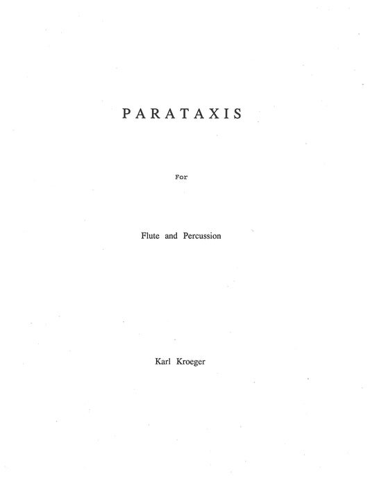 Parataxis for Flute and Percussion