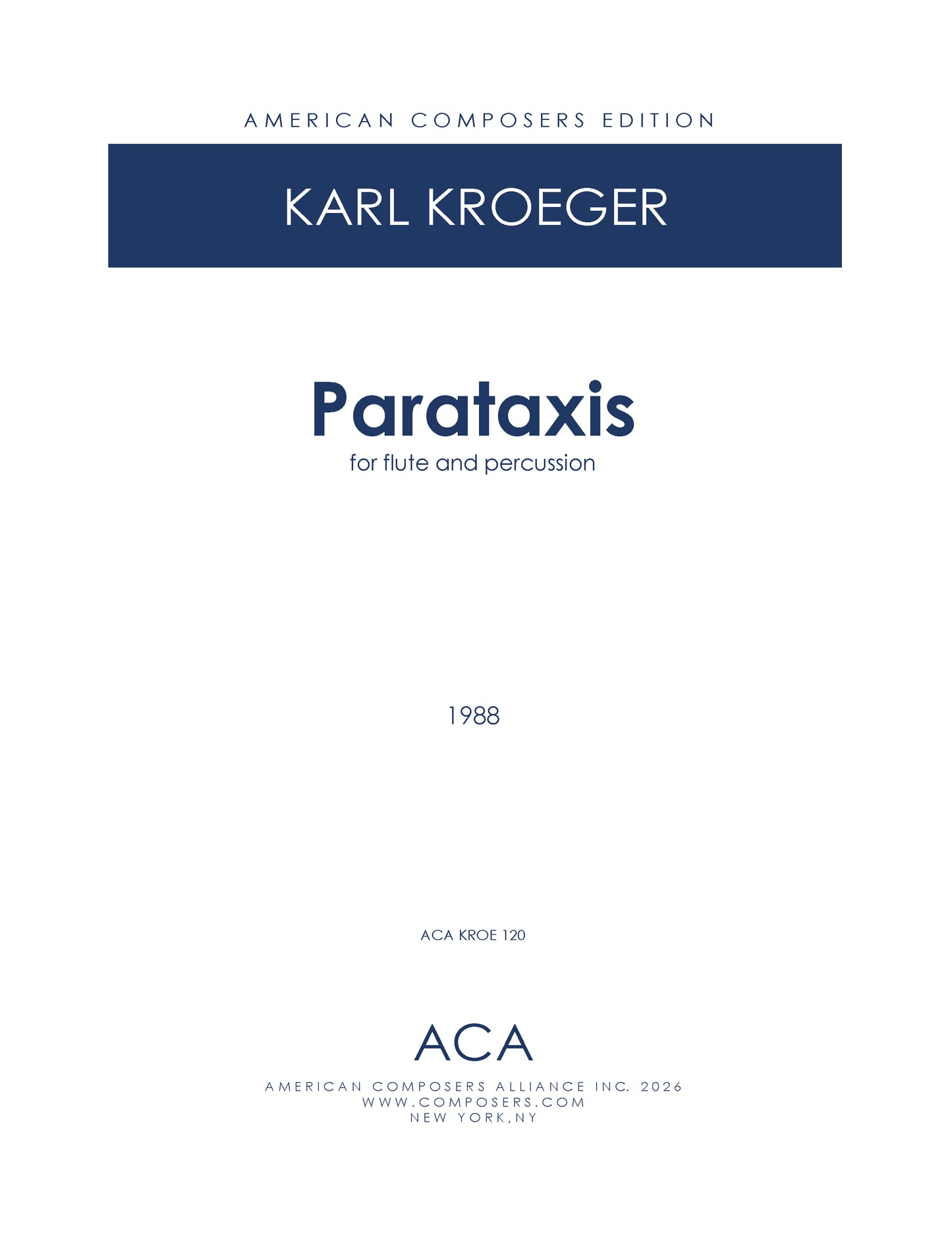 Parataxis for Flute and Percussion