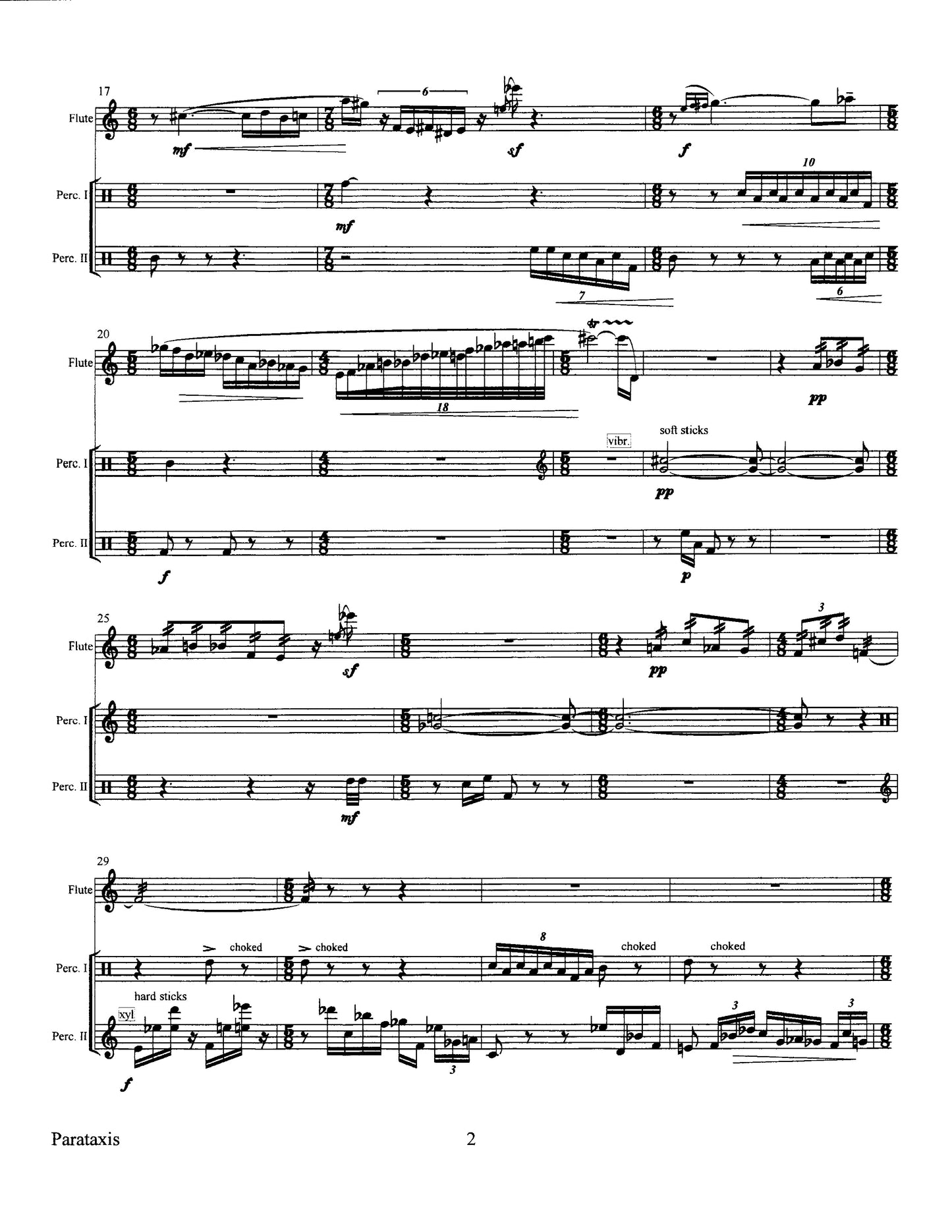 Parataxis for Flute and Percussion
