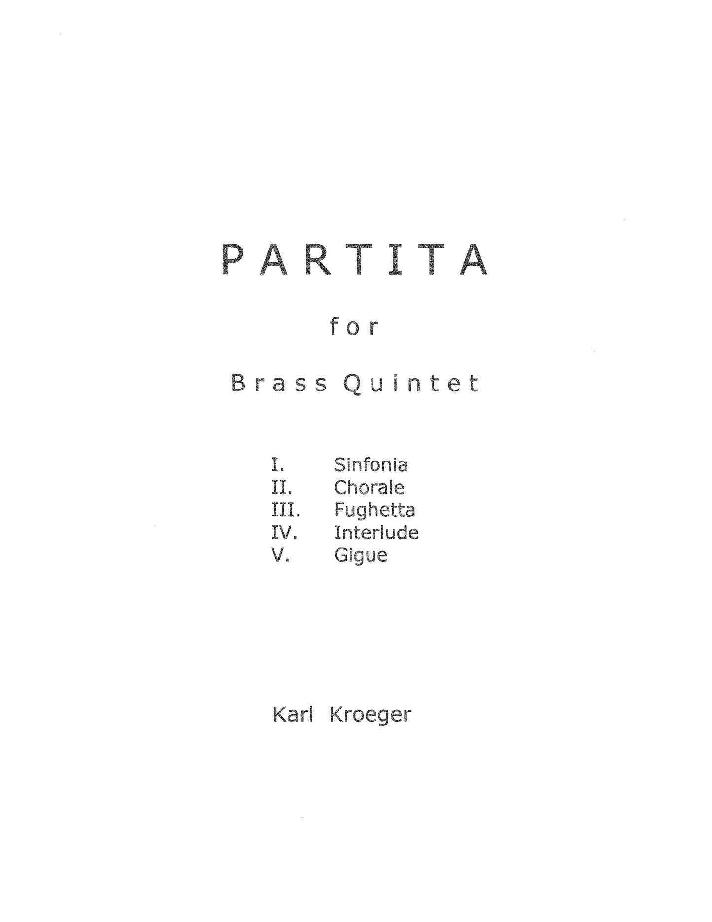 Partita for Brass Quintet