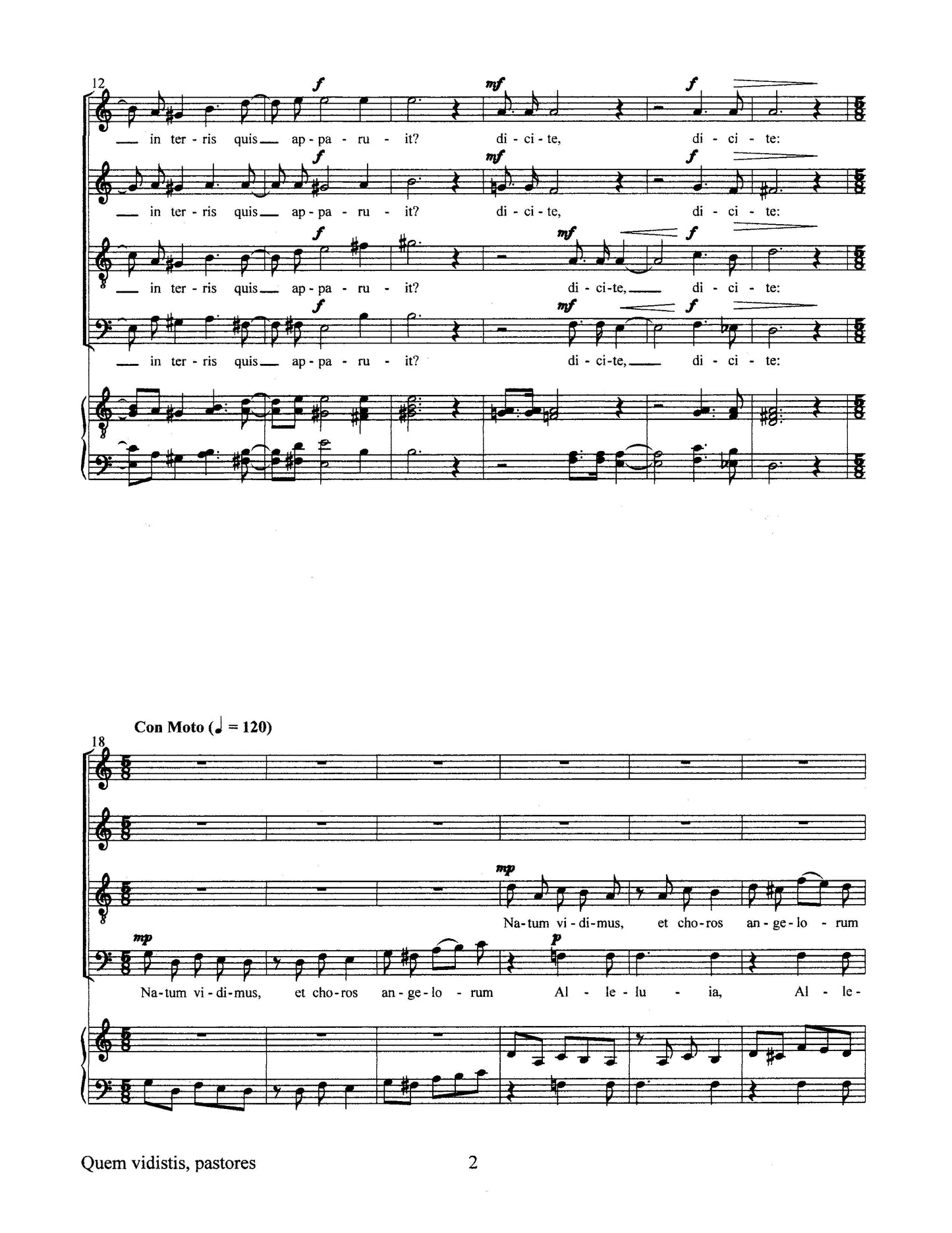 Quem Vidistis, Pastores (SATB a cappella)