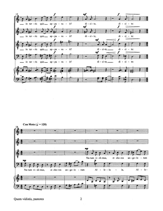 Quem Vidistis, Pastores (SATB a cappella)