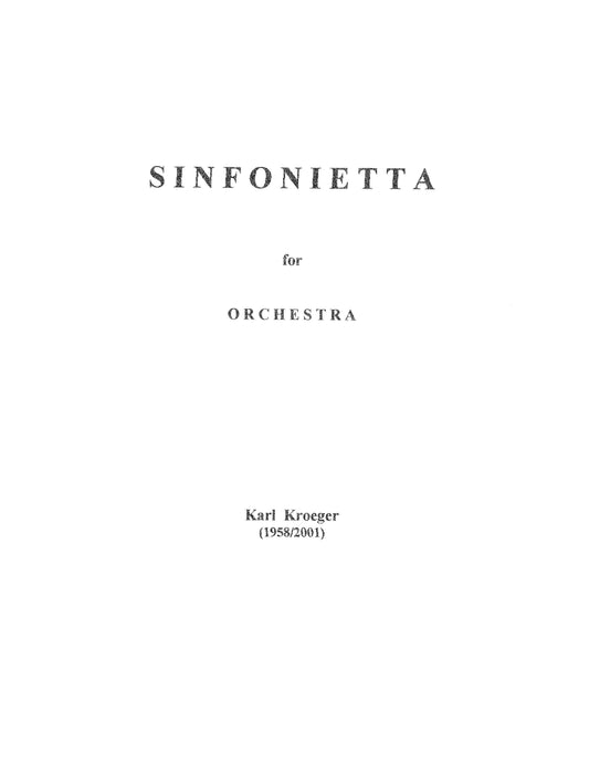 Sinfonietta for Orchestra