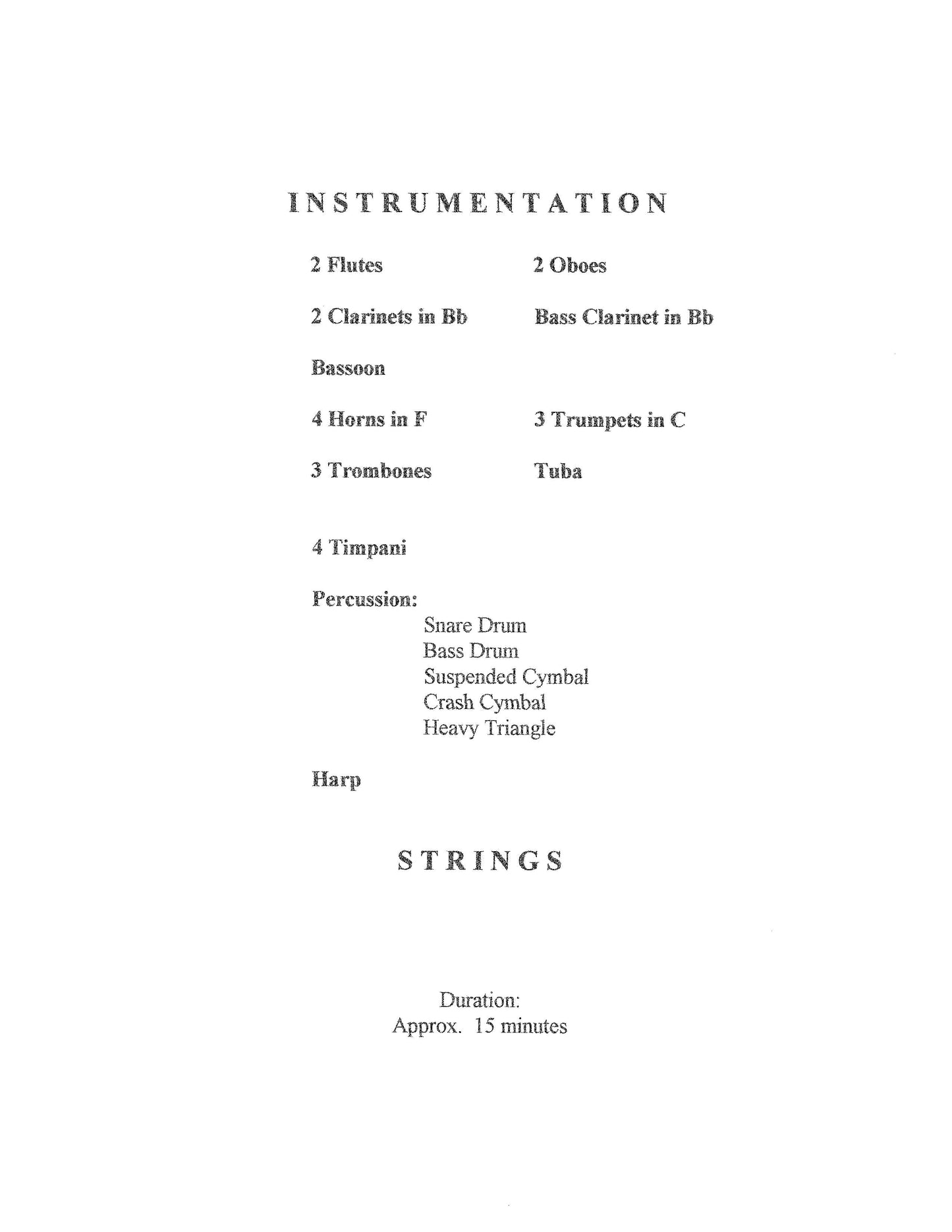 Sinfonietta for Orchestra