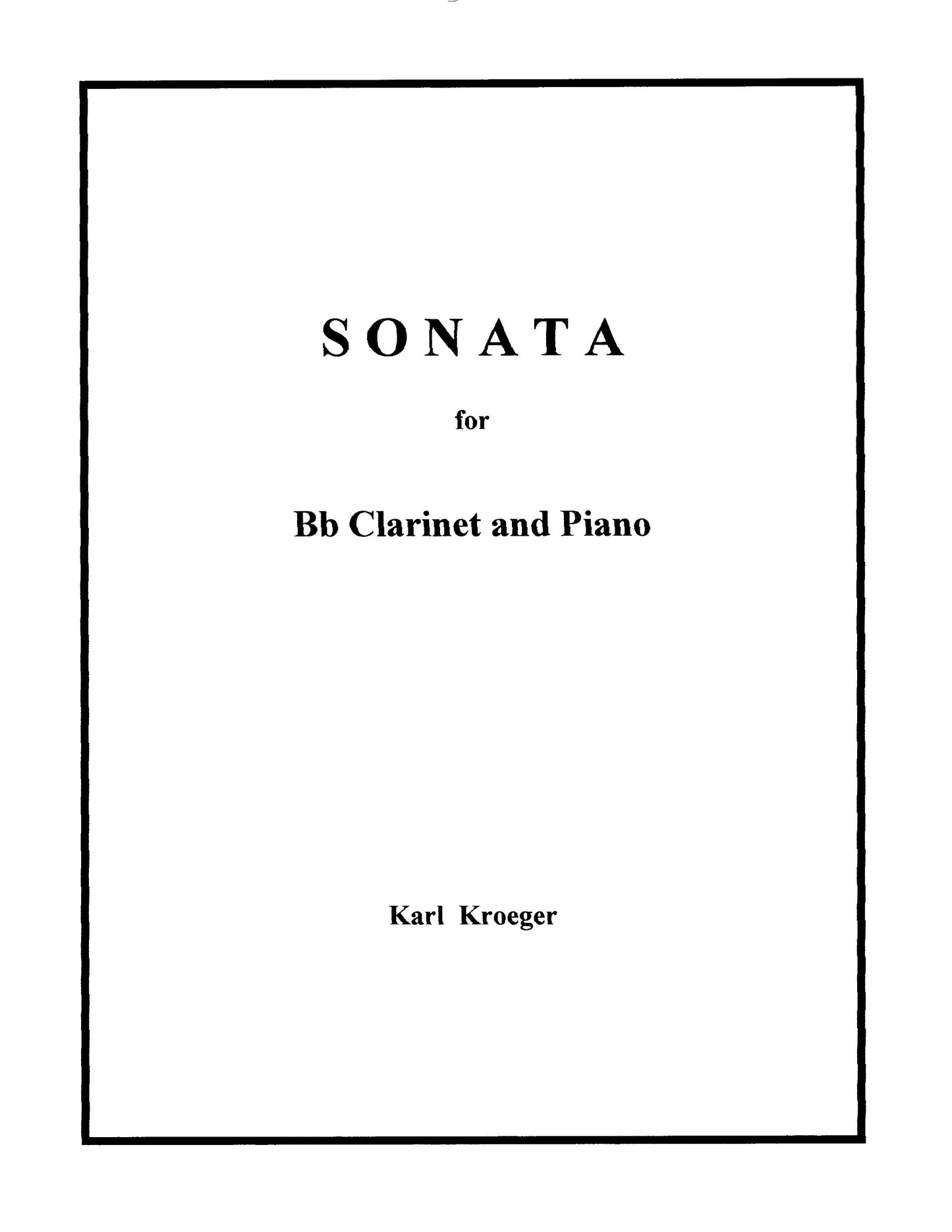 Sonata for Clarinet and Piano