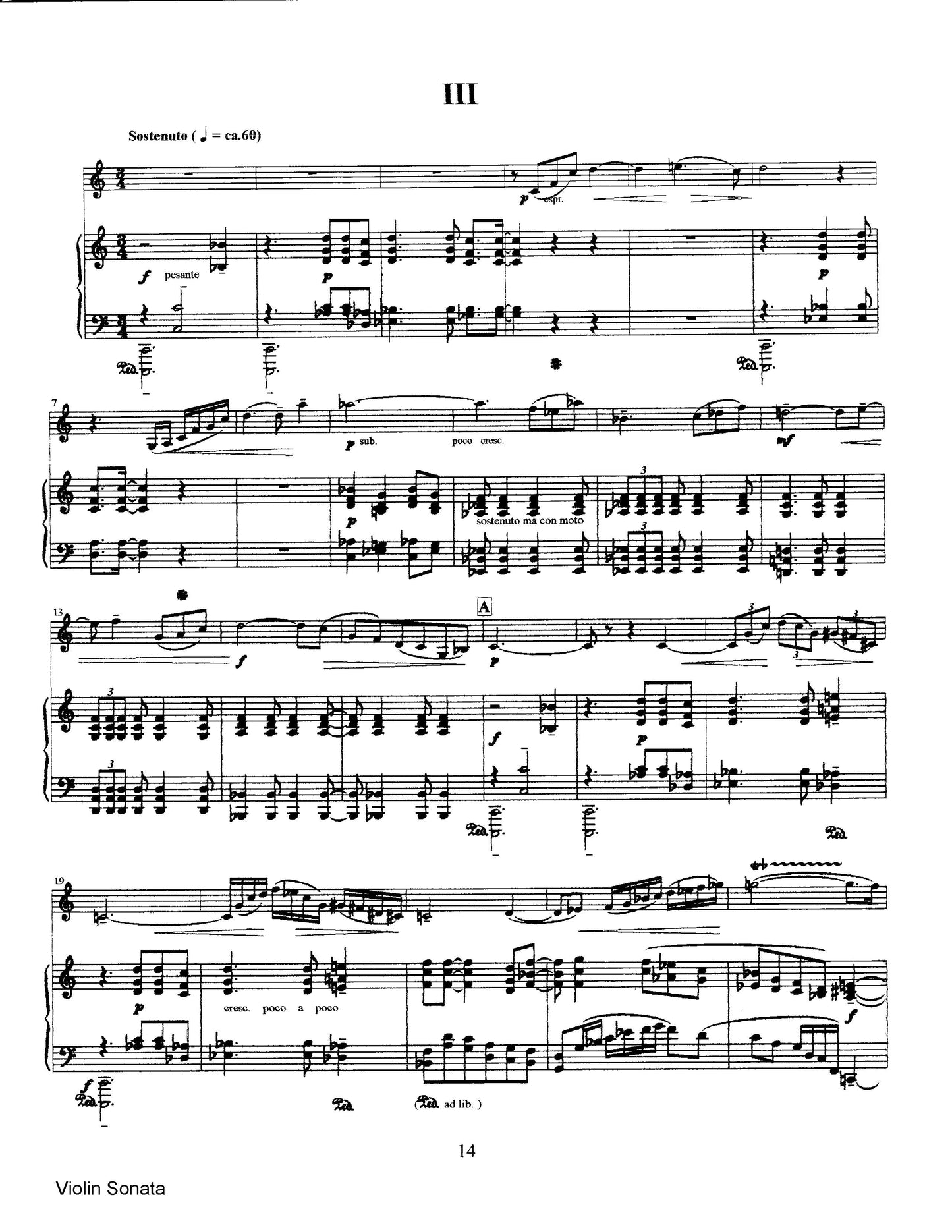 Sonata for Violin and Piano